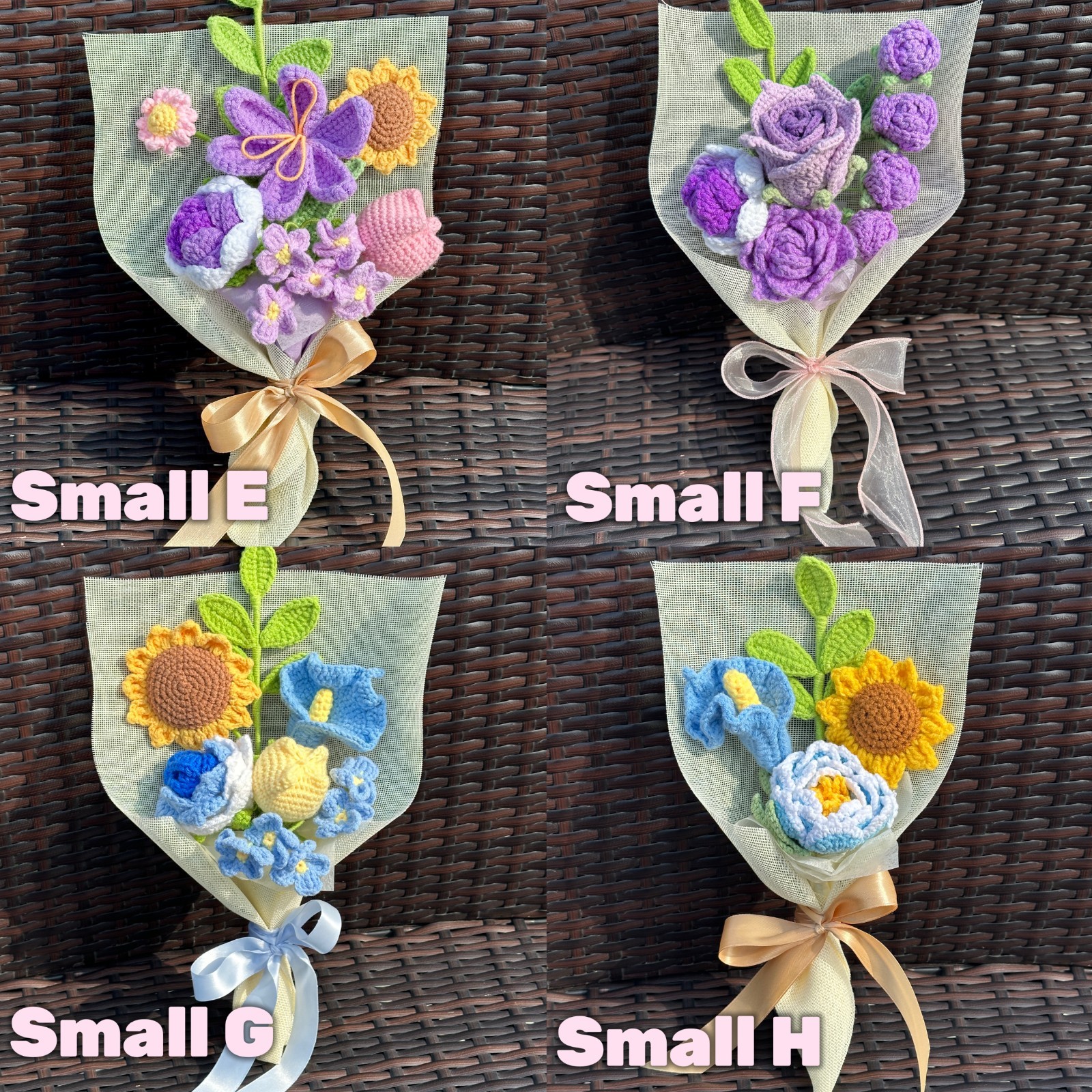 Crochet Flower Bouquet – Handmade Tulip, Rose, Sunflower | Forever Yarn Gift