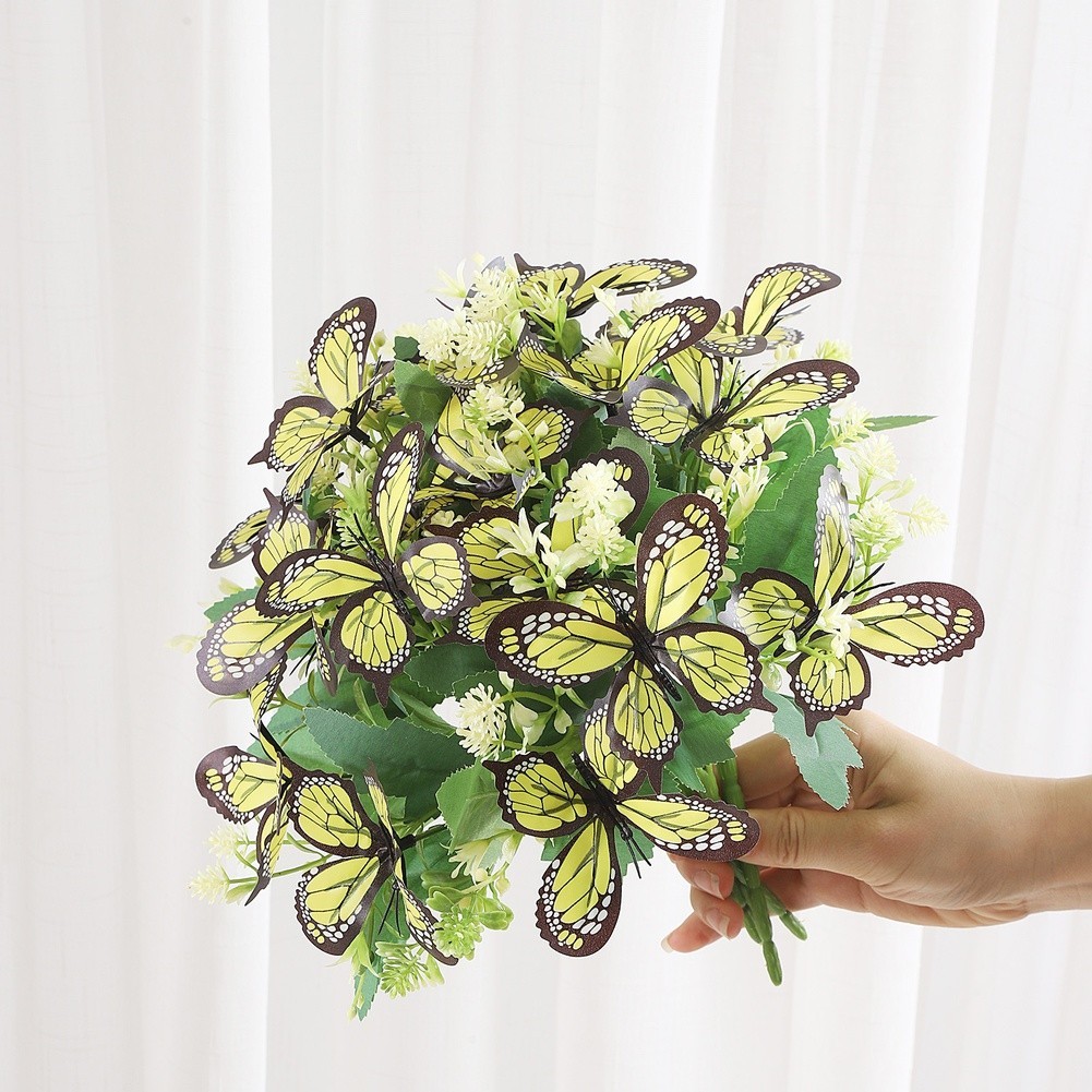 Lightweight Artificial Butterfly Orchid Bouquet for Wedding Centerpiece