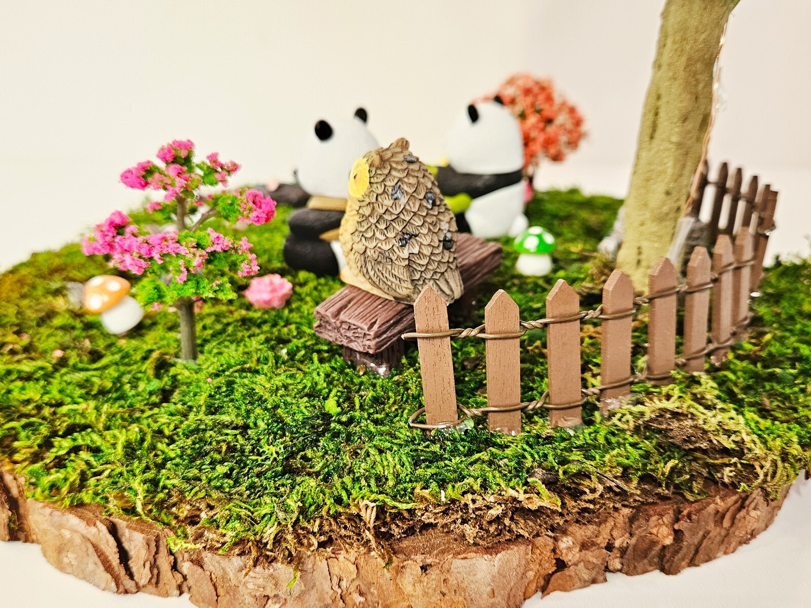 Bonsai Handmade Mini Fake Faux Plants Tree for Home Office Decor Panda Moss