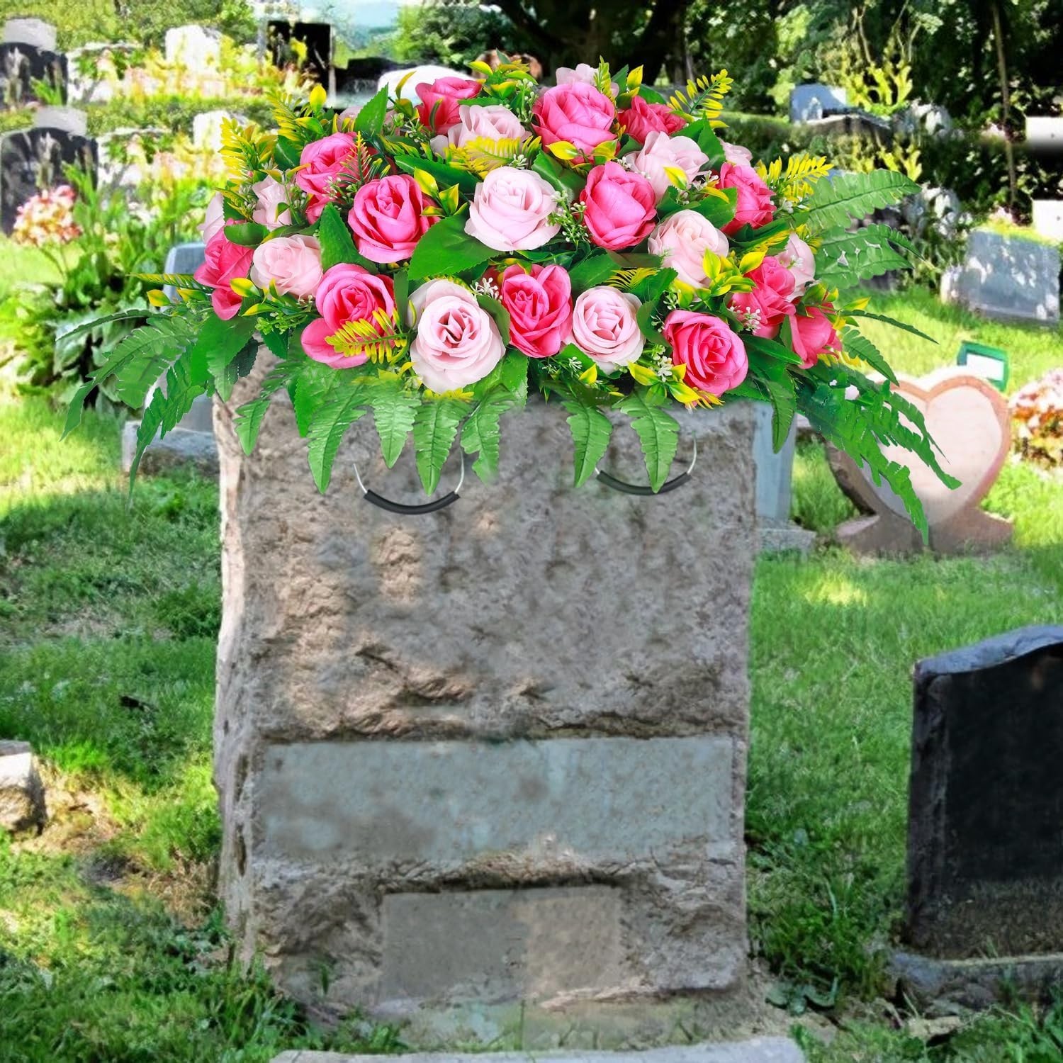 Artificial Cemetery Flowers, Artificial Silk Flower Arrangement,Artificial Rose