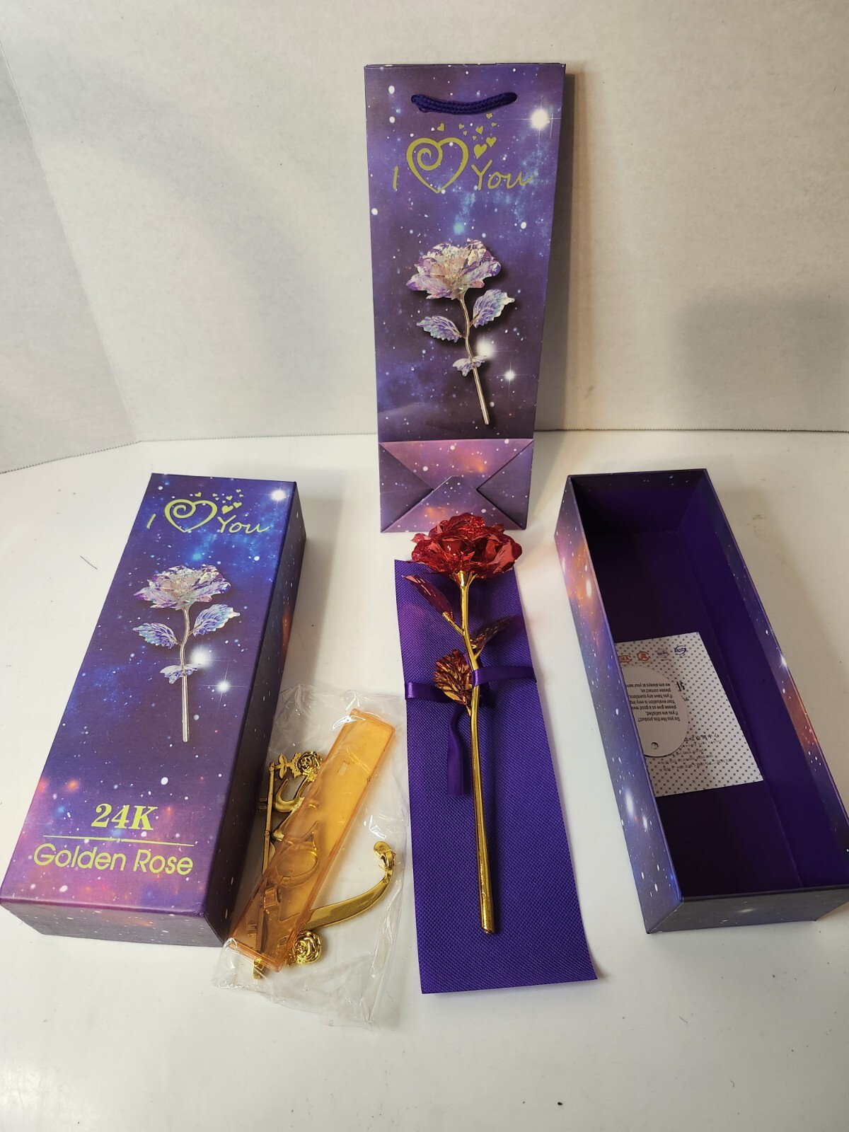 24K Golden Rose in gift box and gift bag