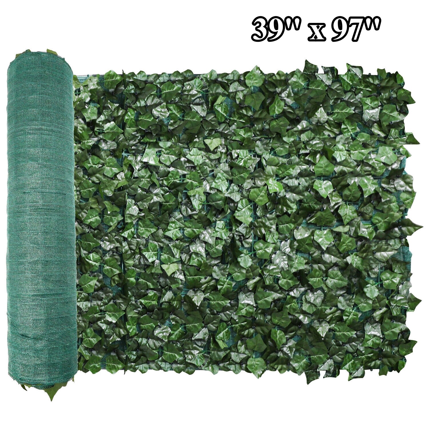 39″ 58″ Artificial Faux Ivy Leaves Garden Hedge Privacy Fence Screen Wall Decor