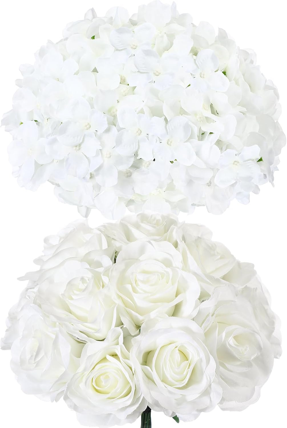 100 Pcs Realistic Silk Flowers – Hydrangeas & Roses for Weddings & Decor