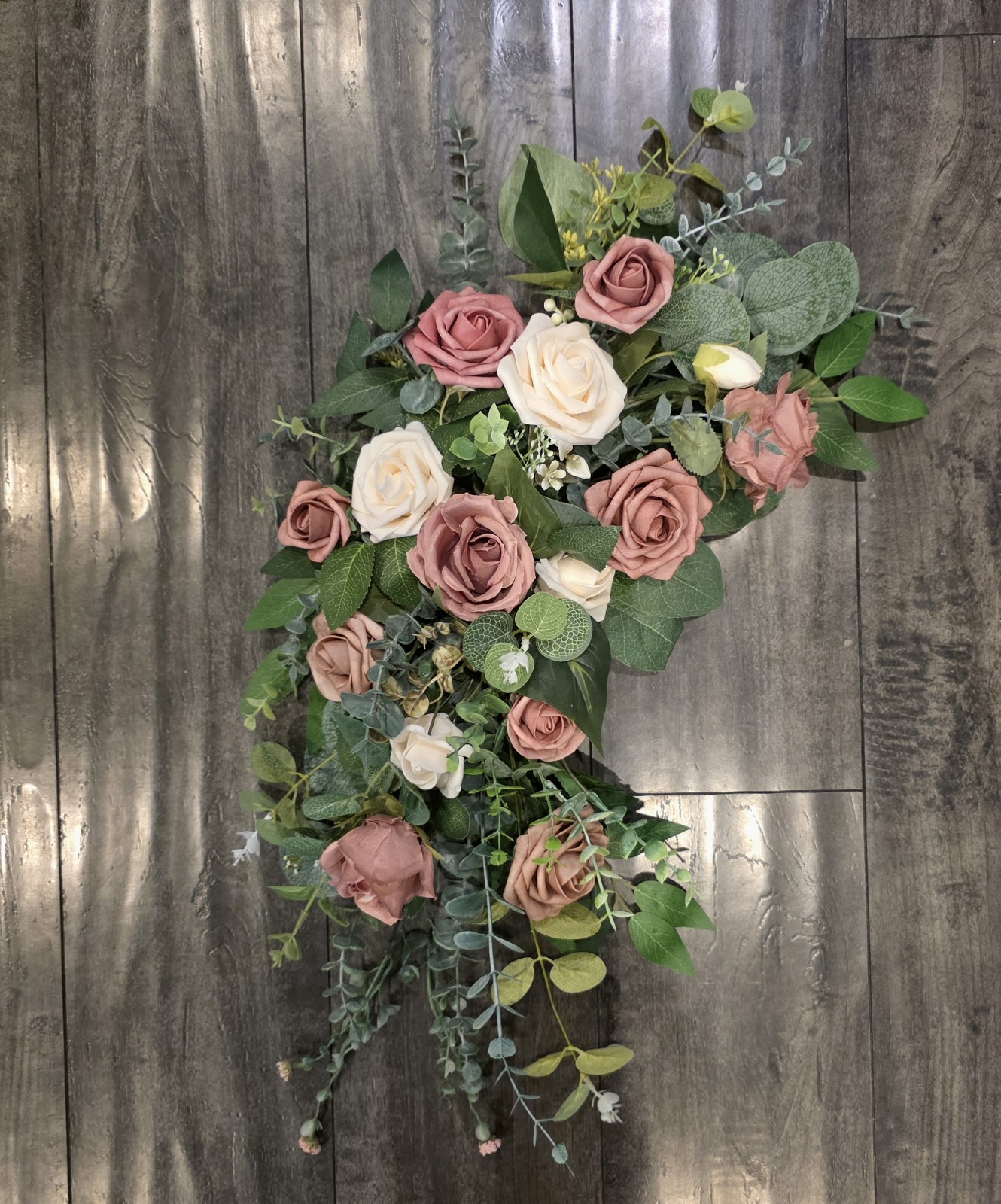 Floral Arrangements Dusty Rose/ Cream Set Of 3