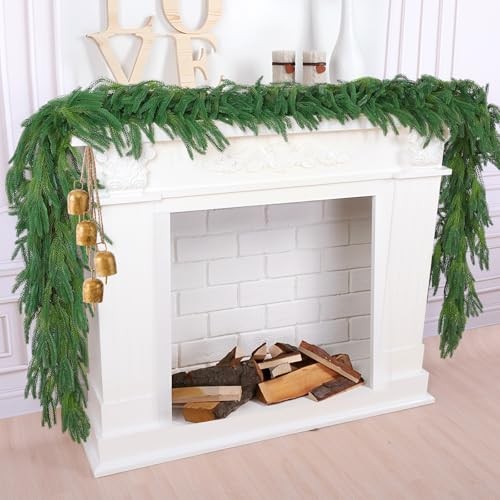 9 Ft Pcs Artificial Norfolk Pine Garlands, Realistic Pine Garland, 9 FT 2