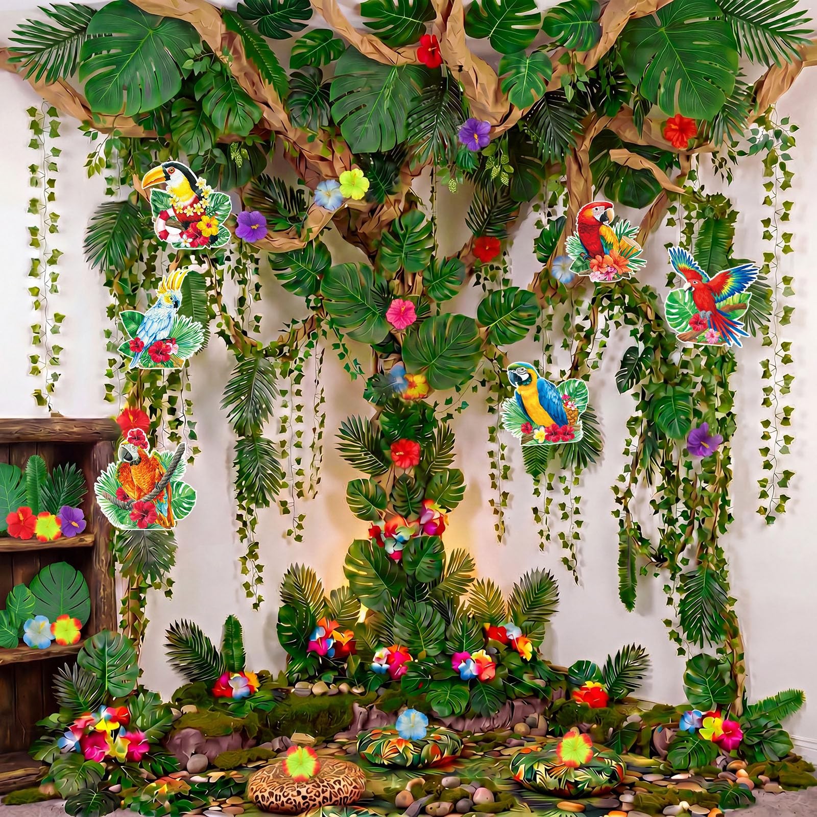 Wavyknot 167 Pcs Rainforest Themed Decorations, Vbs Jungle Theme Party Decora…