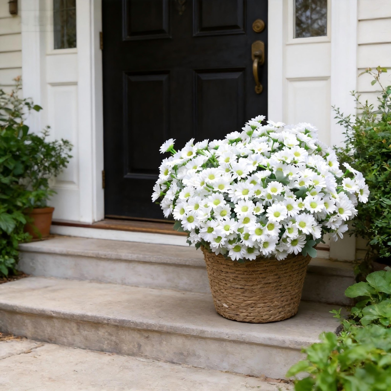24 Bundles Artificial Daisy Flowers for Outdoor – Fake Mums Faux UV Resistant.