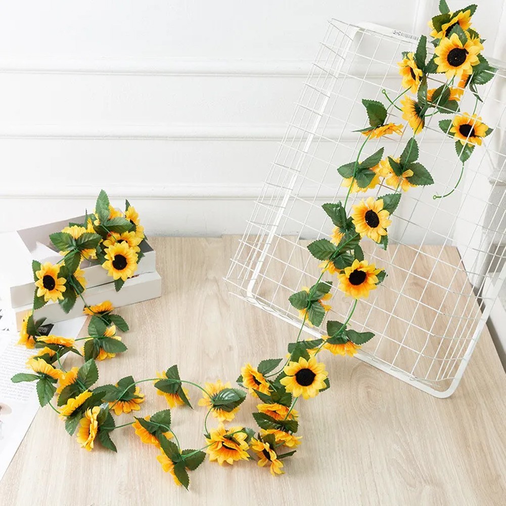 Artificial Sunflower Garland Decor Sunflower Vines Hanging Keywords Pack