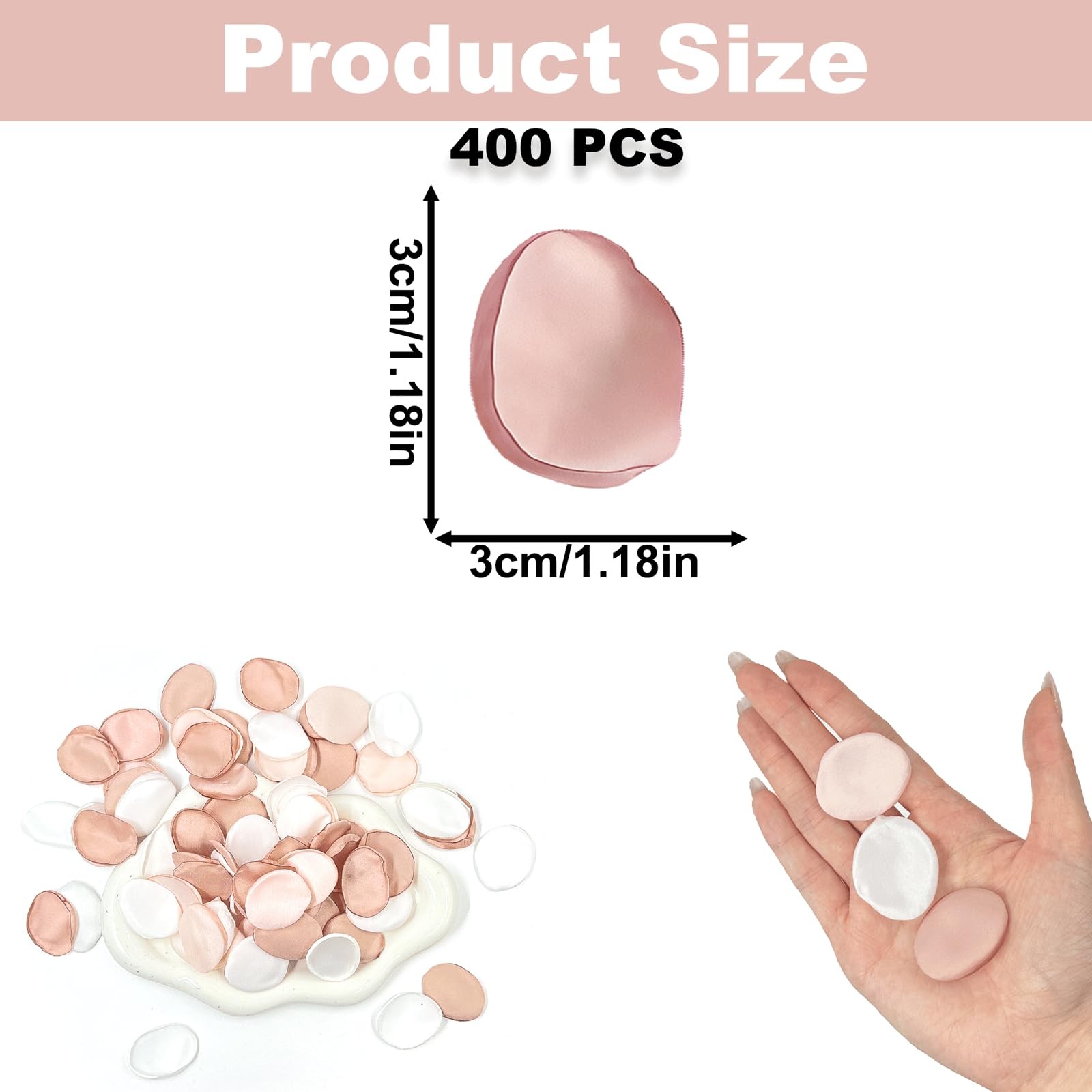 400PCS Pink & White Rose Petals, Faux Silk Flower Petal, Scatter Petals for W…