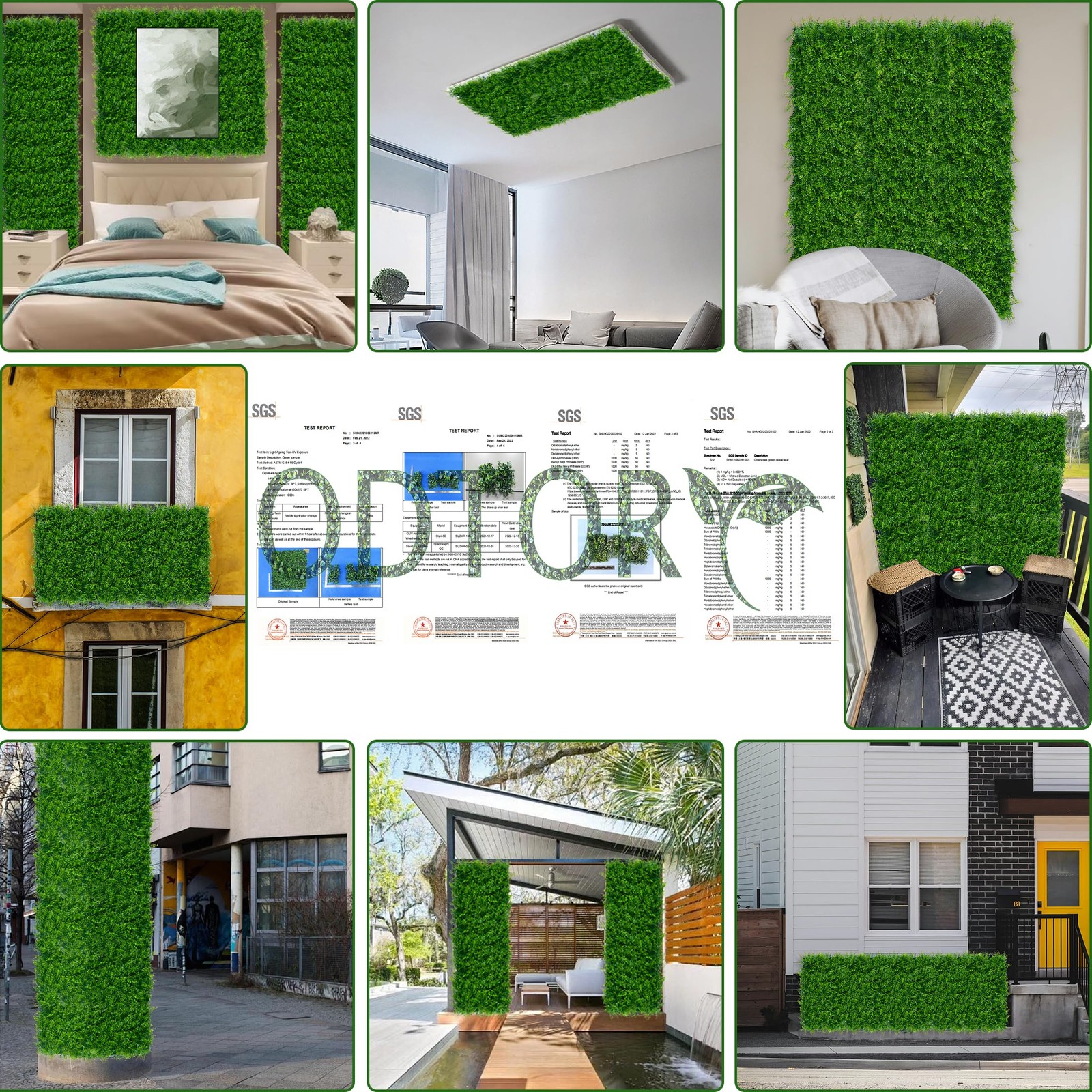 Artificial Plants Hedge Grass Wall Panels: 20×20 Inch 4P(11.5 SQFT)
