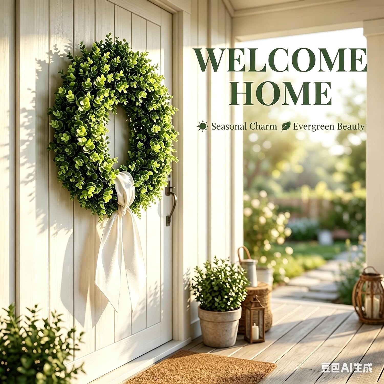 Charming 20” Artificial Boxwood Wreath – Perfect for Weddings & Seasonal Decor