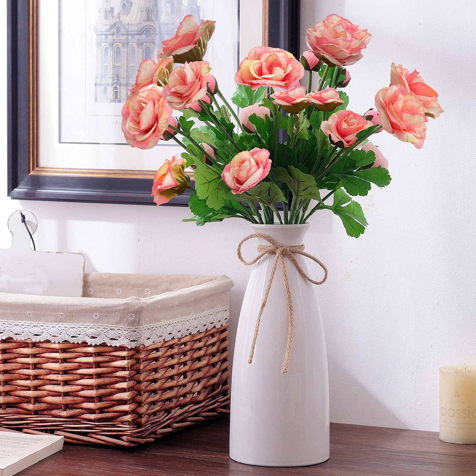 60 Pcs Artificial Roses Head Fake Silk Rose Flower Head DIY Crafts Pink