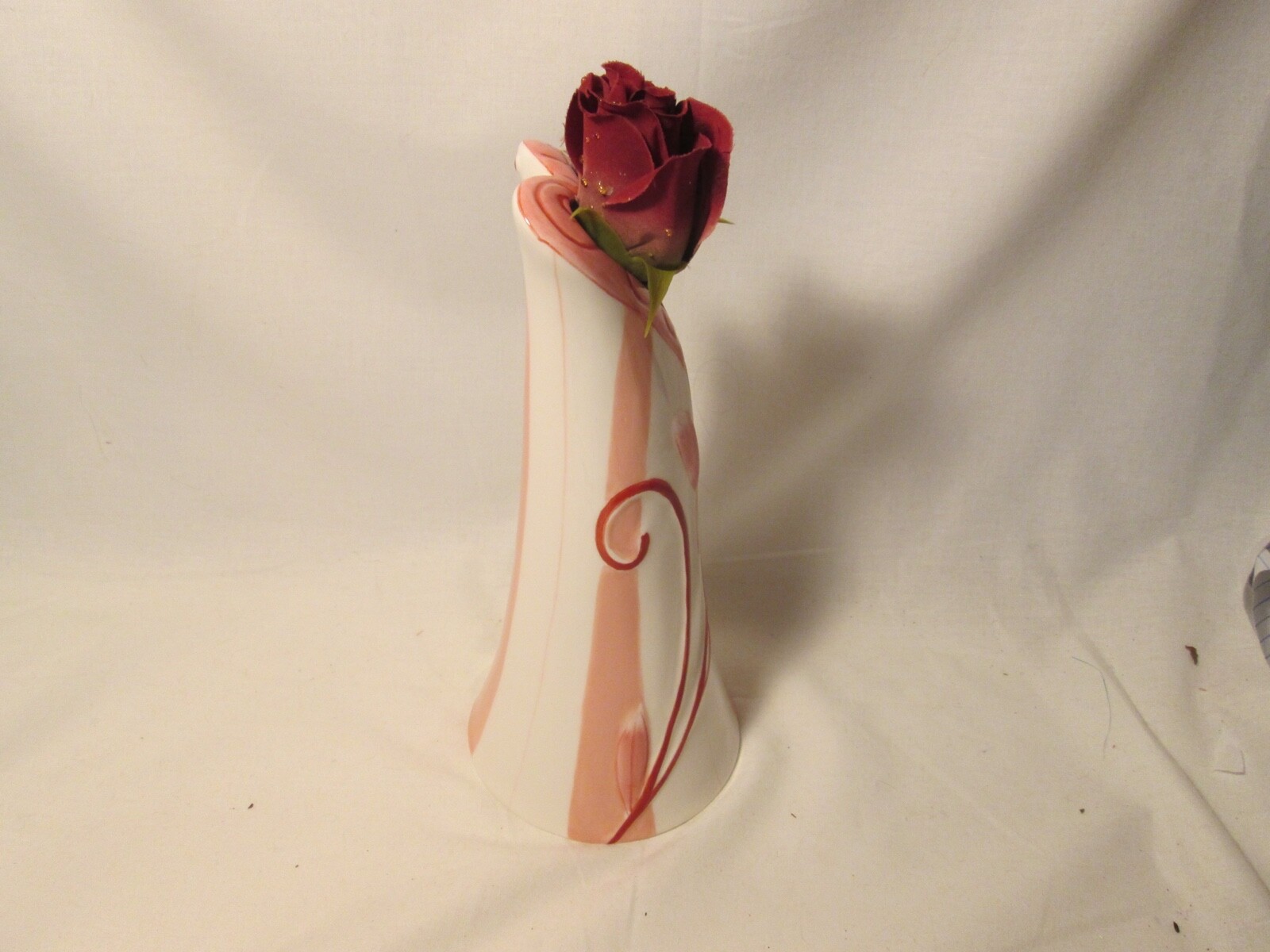 Decorative Heart Ceramic 10+” Tall Vase New