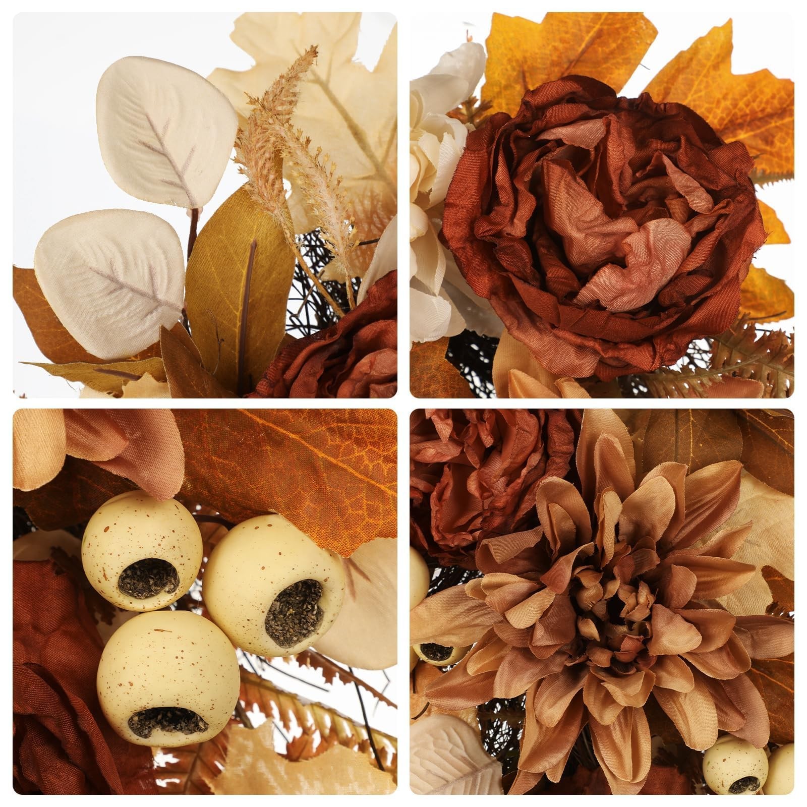 23.6 Inch Fall swags for Front Door Outside Autumn sway with Dahlia, Chrysant…