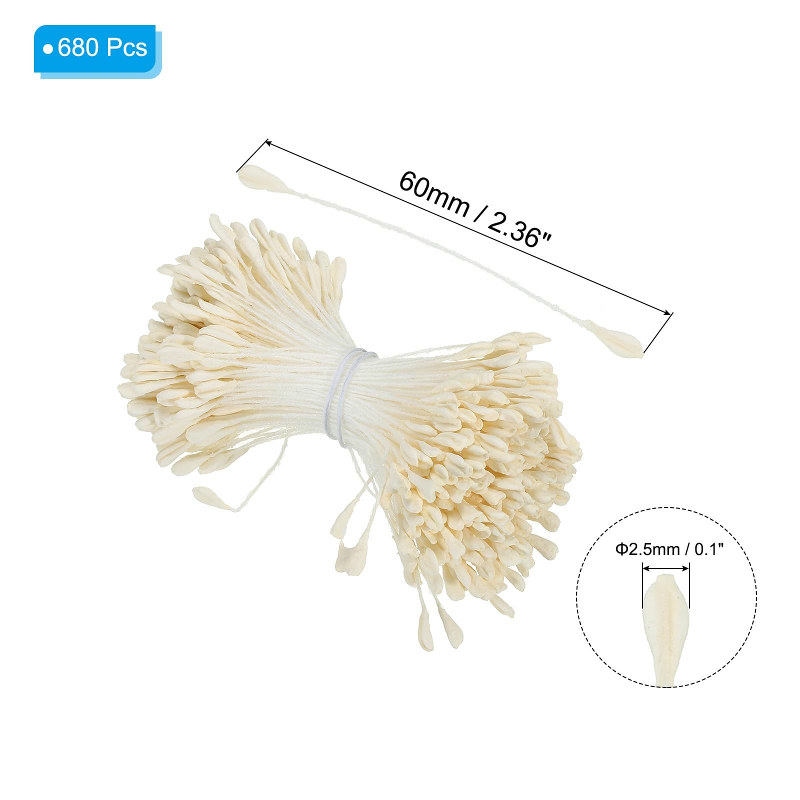 2.5mm Double Heads Flower Stamen, 680 Pcs Artificial Flower Stamen Pistil Mat…