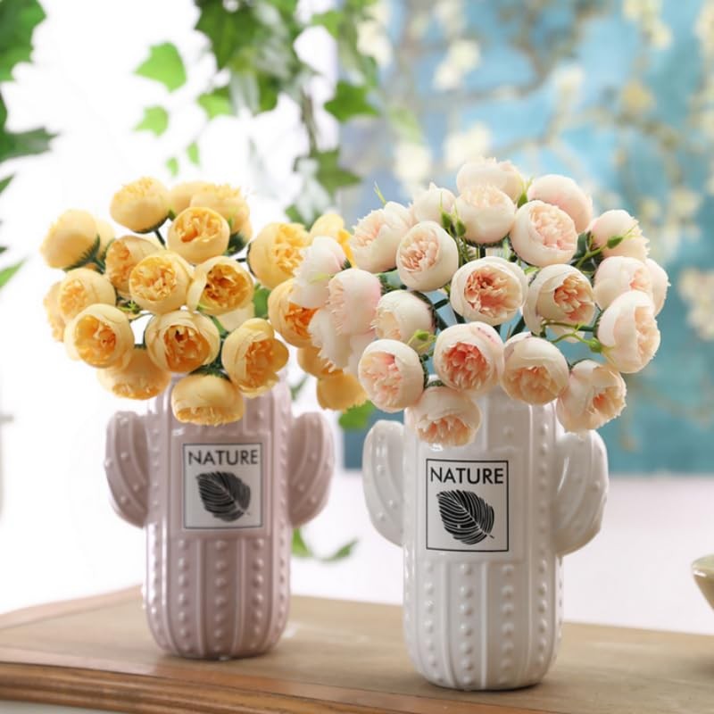 18 Pcs Ranunculus Artificial Flower 11.8″ and 54 Heads Faux Silk Ranunculus F…