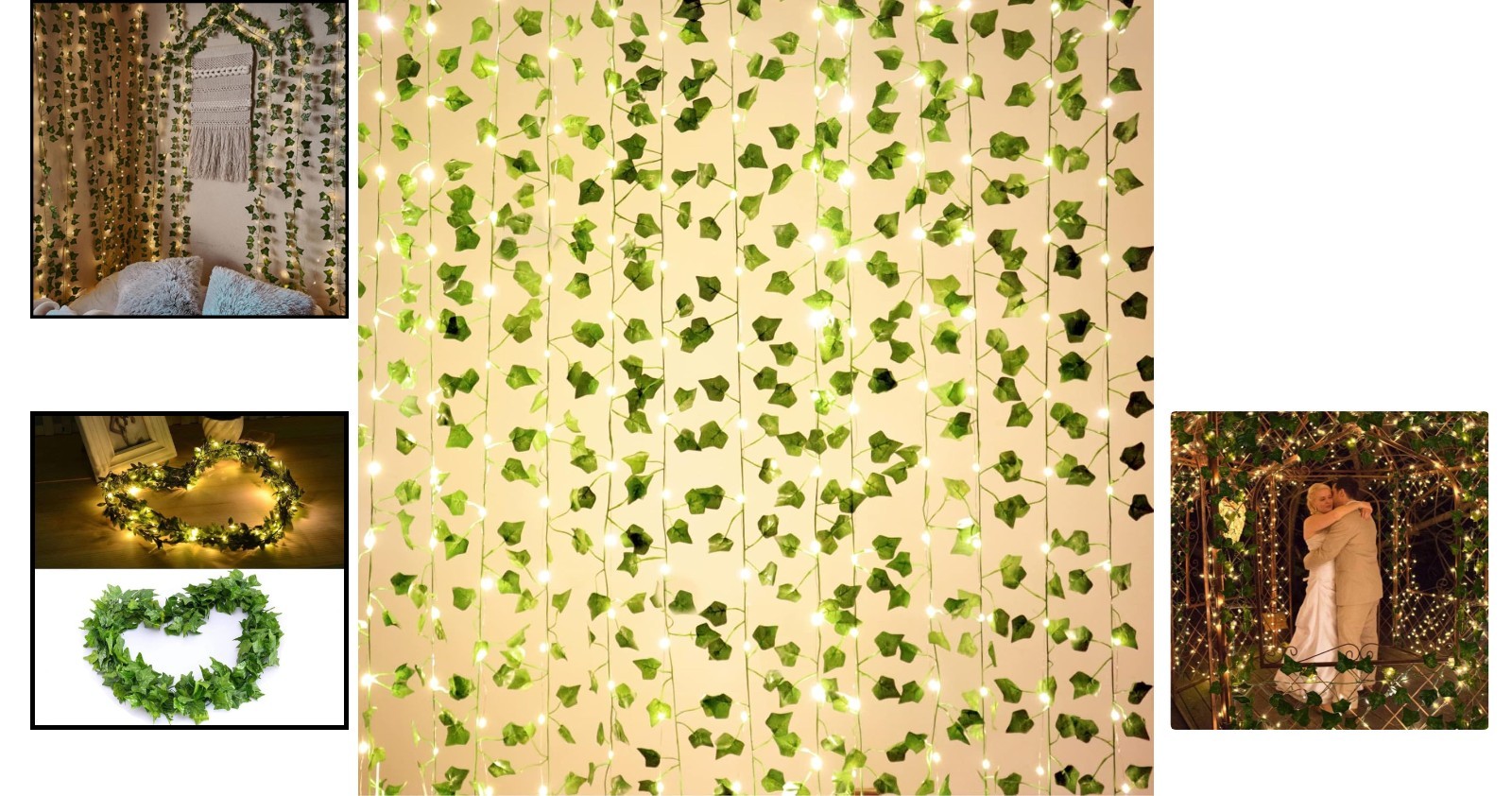 Elegant 168FT Artificial Ivy Garlands with 400 LED Lights for Stunning Decor