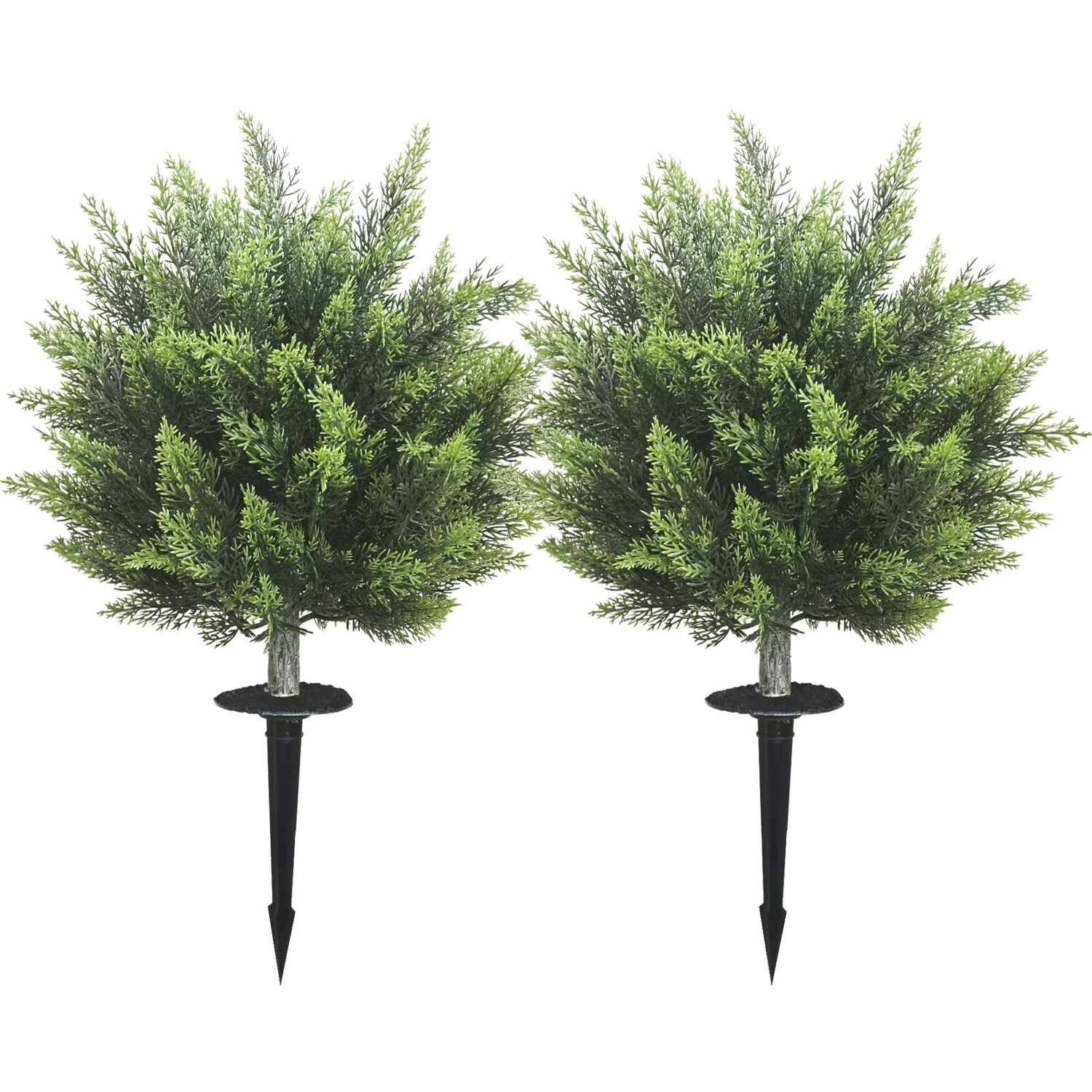 Artificial Cedar Topiary Tree, 2pack Indoor Outdoor home Decor,Easy installation