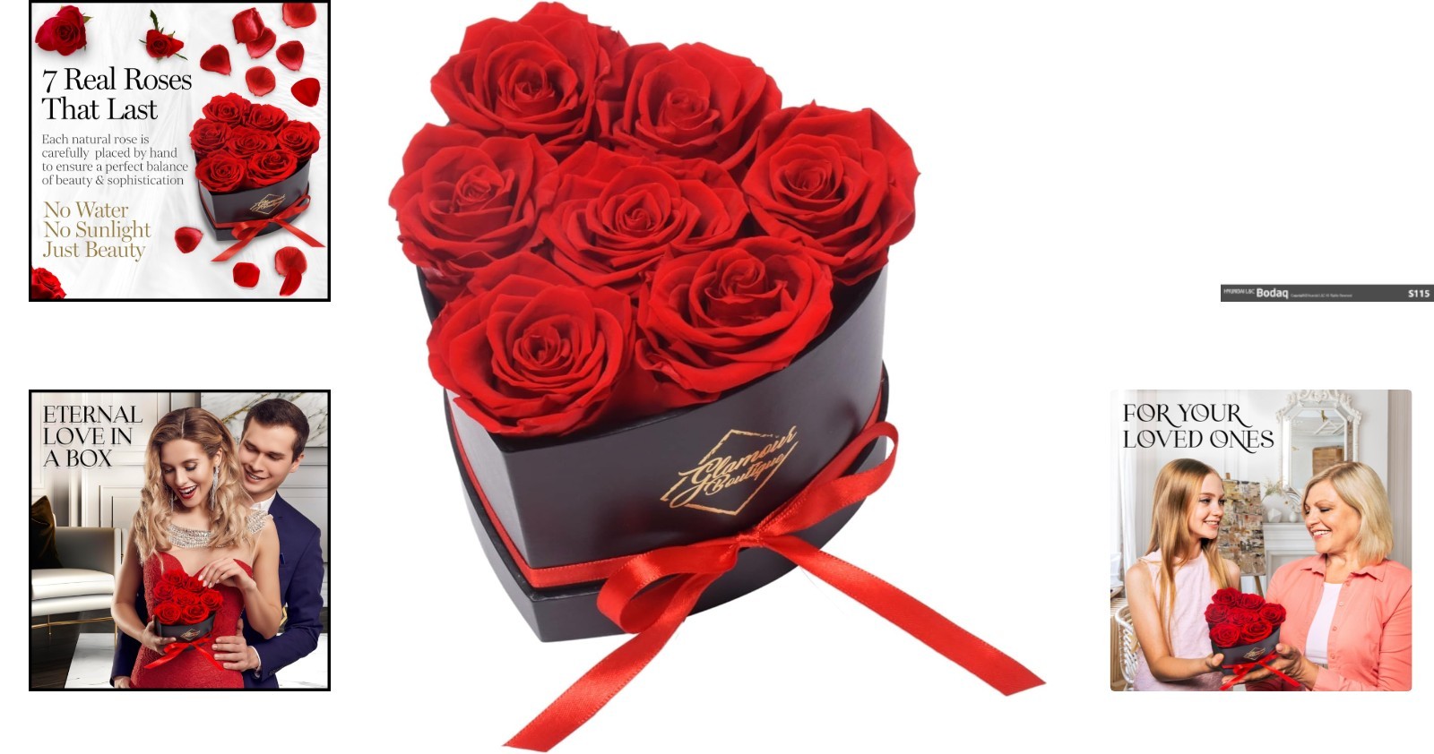 Eternal Luxury: 7 Red Roses in Heart-Shaped Box – Perfect Gift for Her