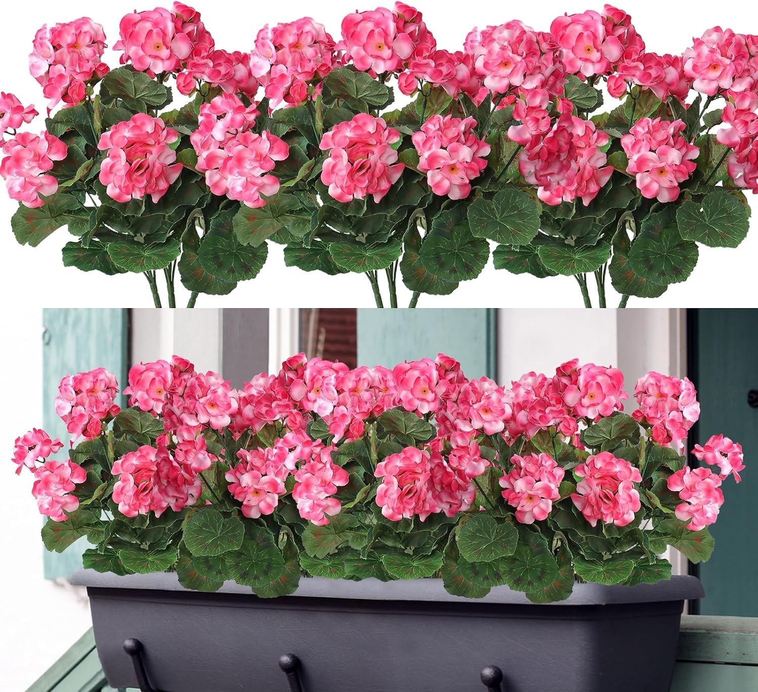 Authentic-Looking 3-Pack Faux Geraniums for Effortless Indoor/Outdoor Styling