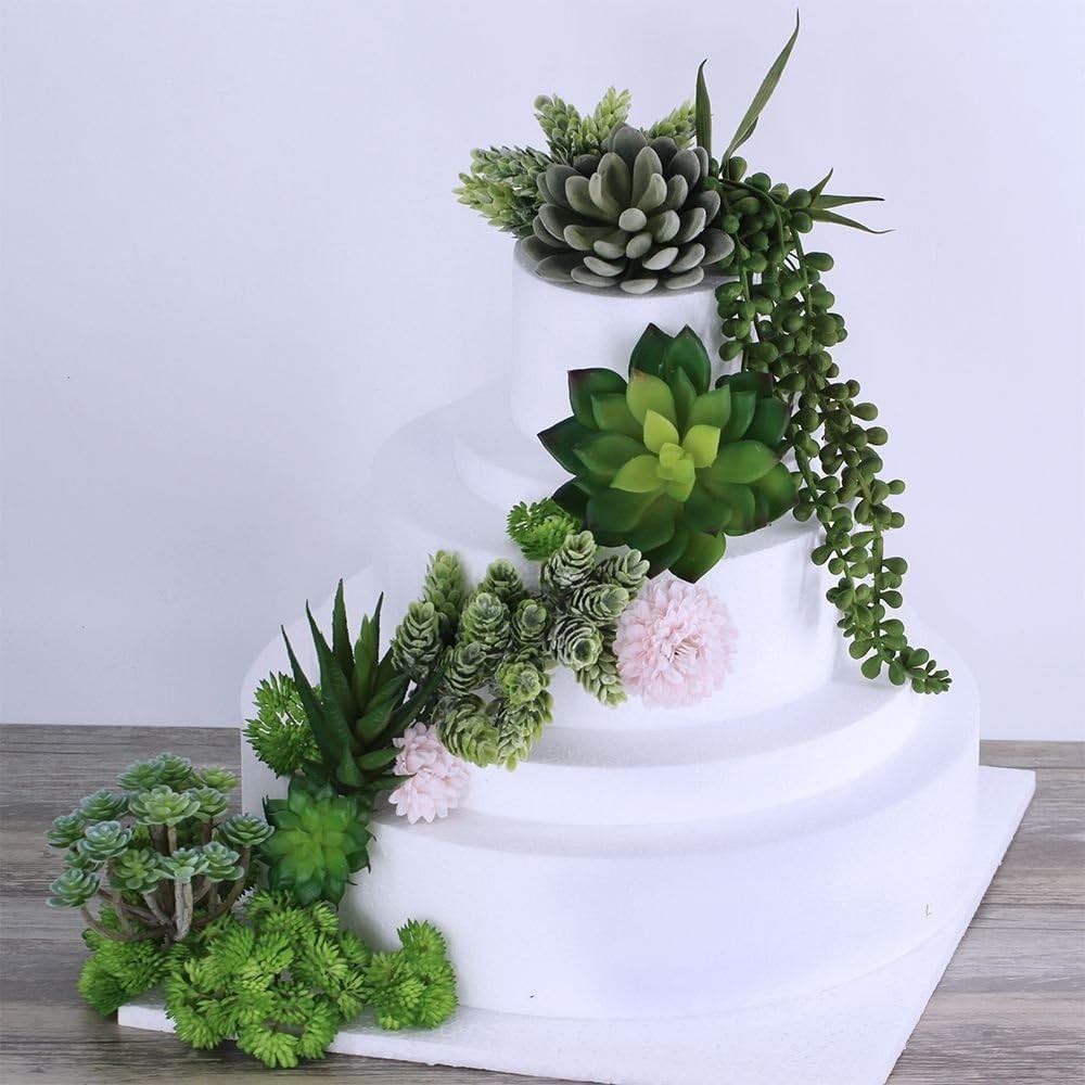 6-Piece Green Assorted Faux Succulent Picks – Versatile for All Occasions