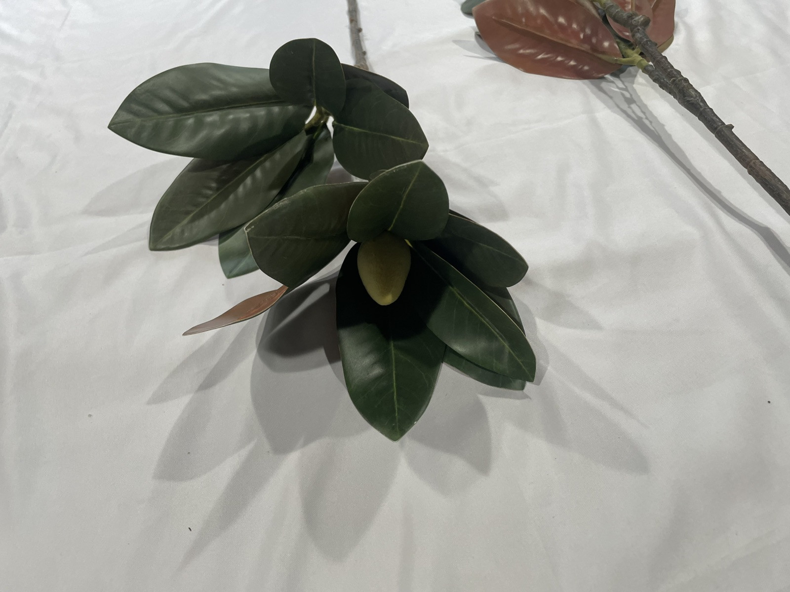 3 Pcs Magnolia Artificial Leaves Branches Faux Magnolia Leaf with Long Stems