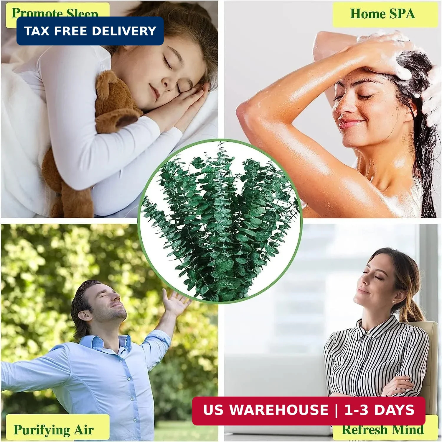 10Pcs Dried Eucalyptus Stems, 17″ Real Natural Hanging Eucalyptus for Shower, Ma