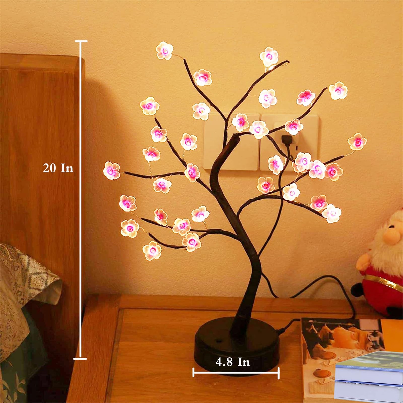 36 LED Cherry Blossom Sparkly Fairy Spirit Tree Lights, DIY Artificial Tree B…