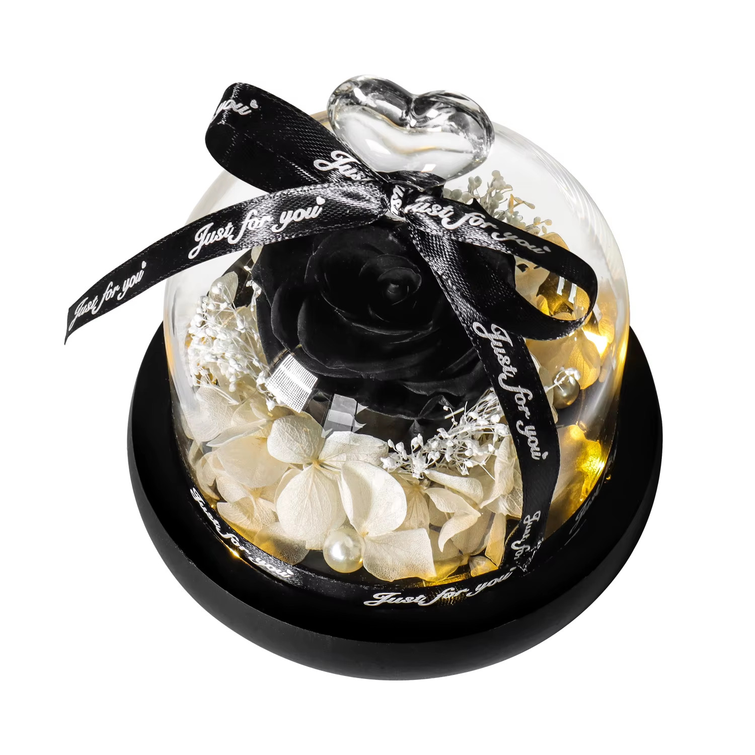 Eternal Rose in Glass Dome with LED Light – Ideal Gift for Women and Moms