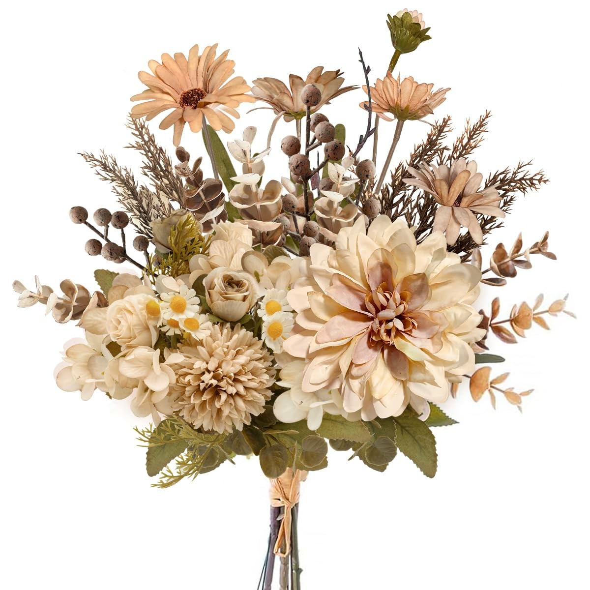 16-inch Artificial Fake Flowers Silk Table Arrangements Faux Plastic Floral C…