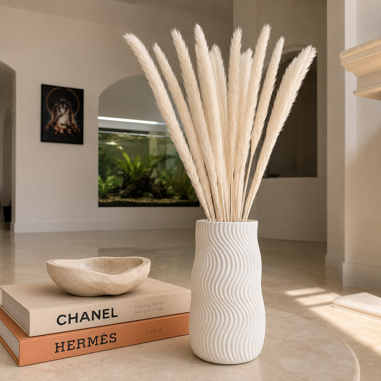 3 Pack Natural Dried Pampas Grass 45 Stems Total Boho Vase Wedding Decor