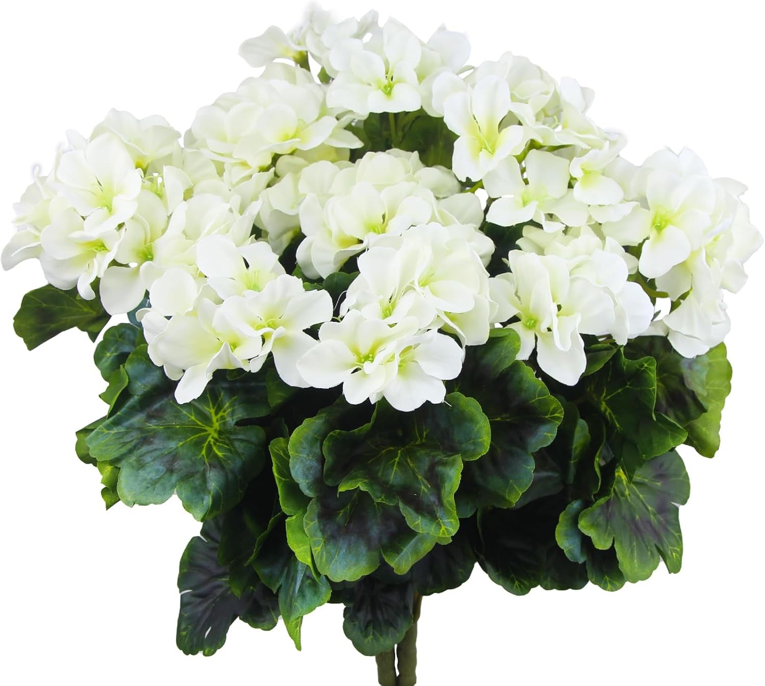 2 Pcs Artificial Geraniums for Outdoors Silk Cemetery Flowers White Faux Flowers