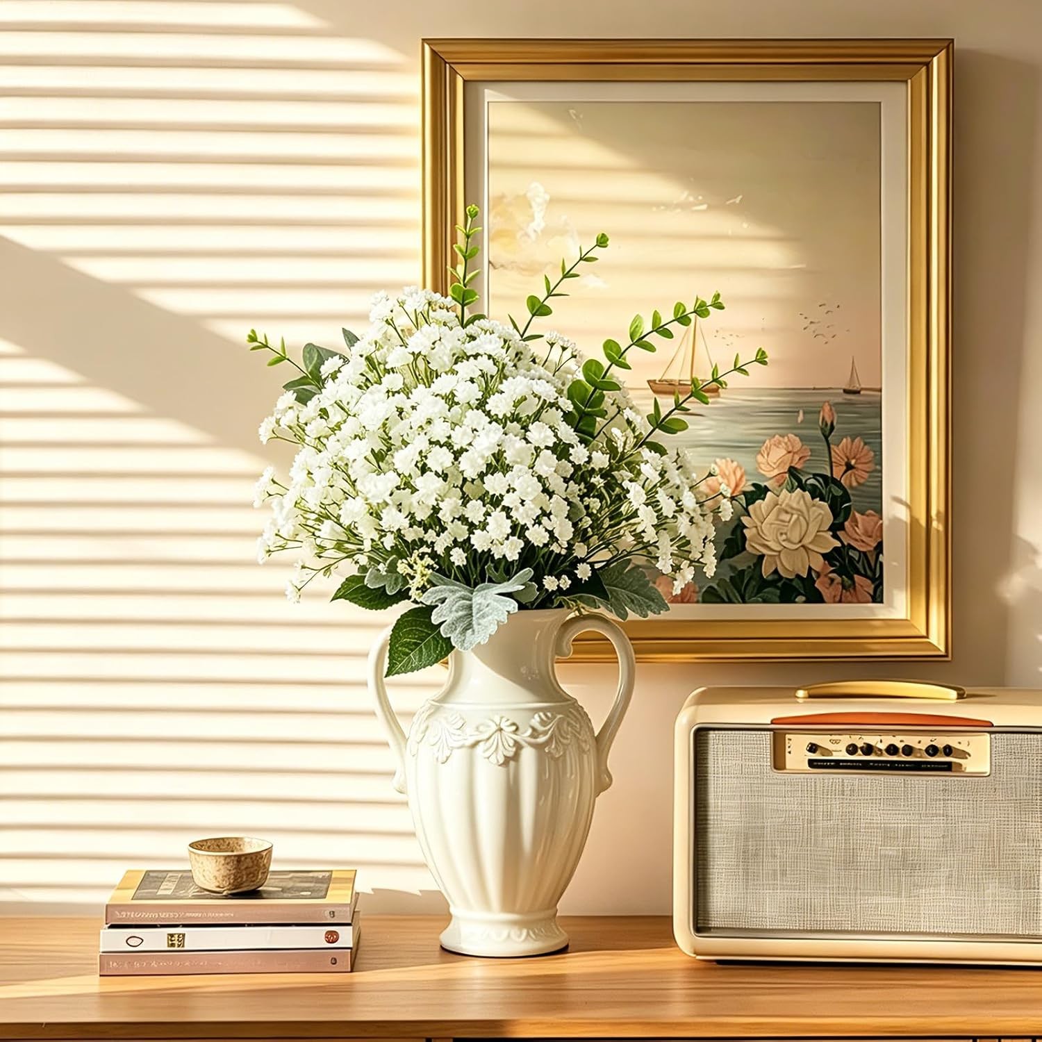 200Pcs Babys Breath Artificial Flowers White Small Faux Flower for Wedding Decor