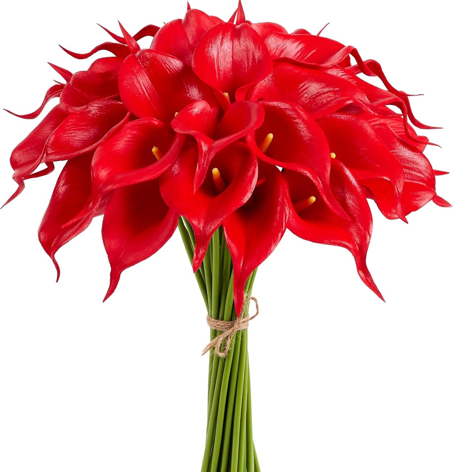 Artificial Calla Lily 12Pcs Red Real Touch Faux Flowers for Wedding Bouquet |…