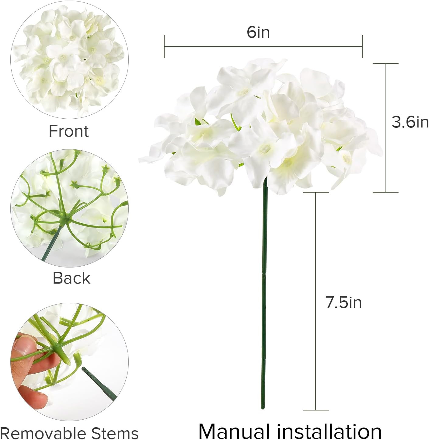 404PCS Ivory Hydrangea Silk Flowers for Wedding, Home, Party Decor