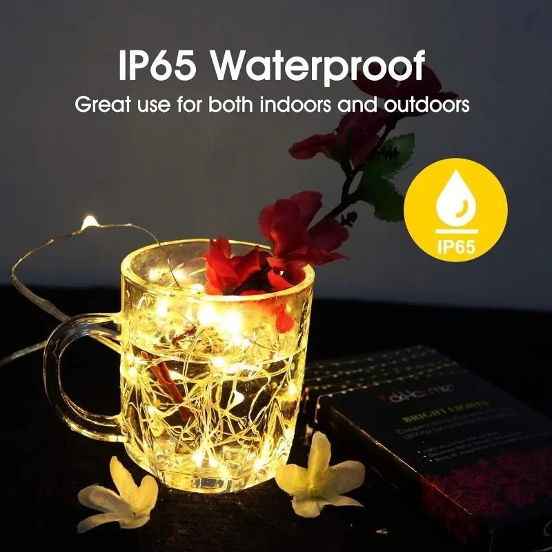 USB LED String Lights Silver Wire Garland Light Waterproof Fairy Lights