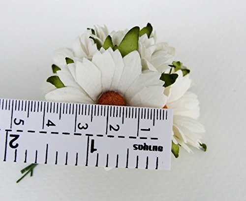 30 PCS Pink Daisy Artificial Mulberry Paper Flower Wedding Scrapbook