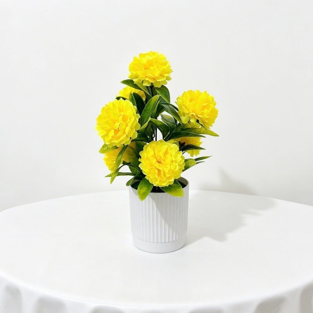 7 Piece Silk Chrysanthemum Flower Arrangement for Tabletop Centerpiece Decor