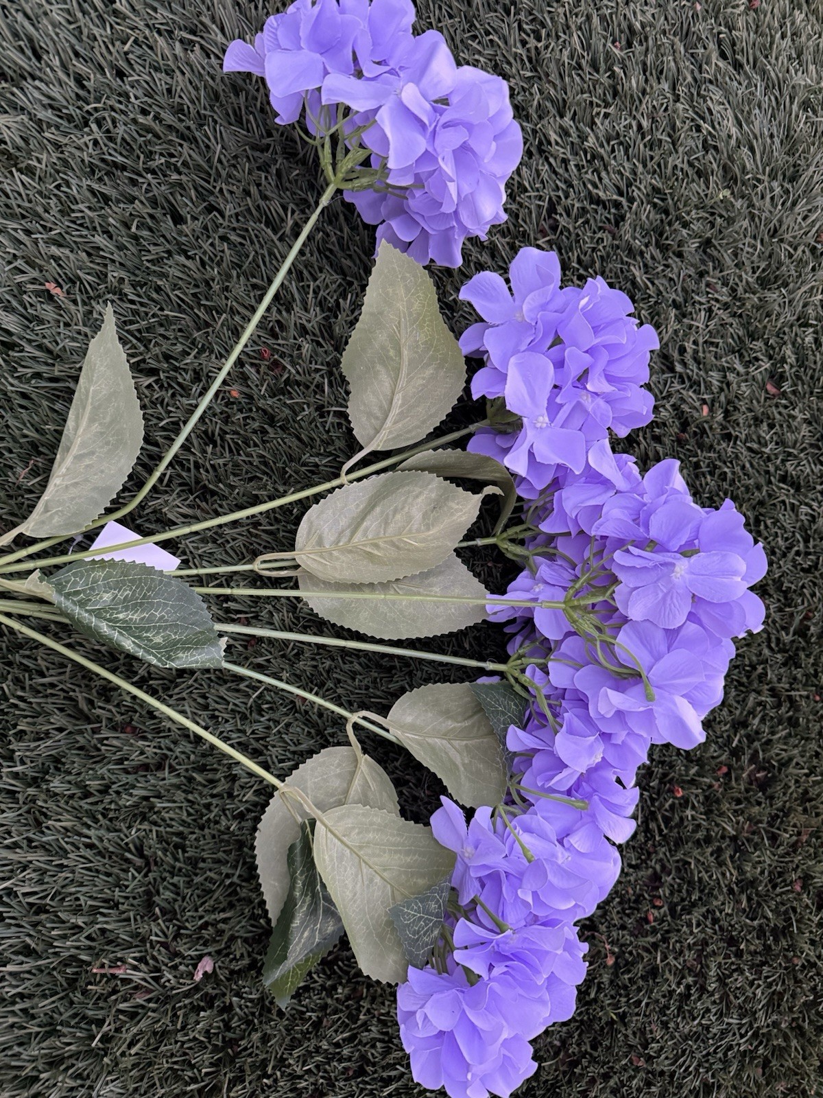 Artificial Hydrangea Flowers – Lilac Faux Blooms – 7 Flower Stems per Bundle