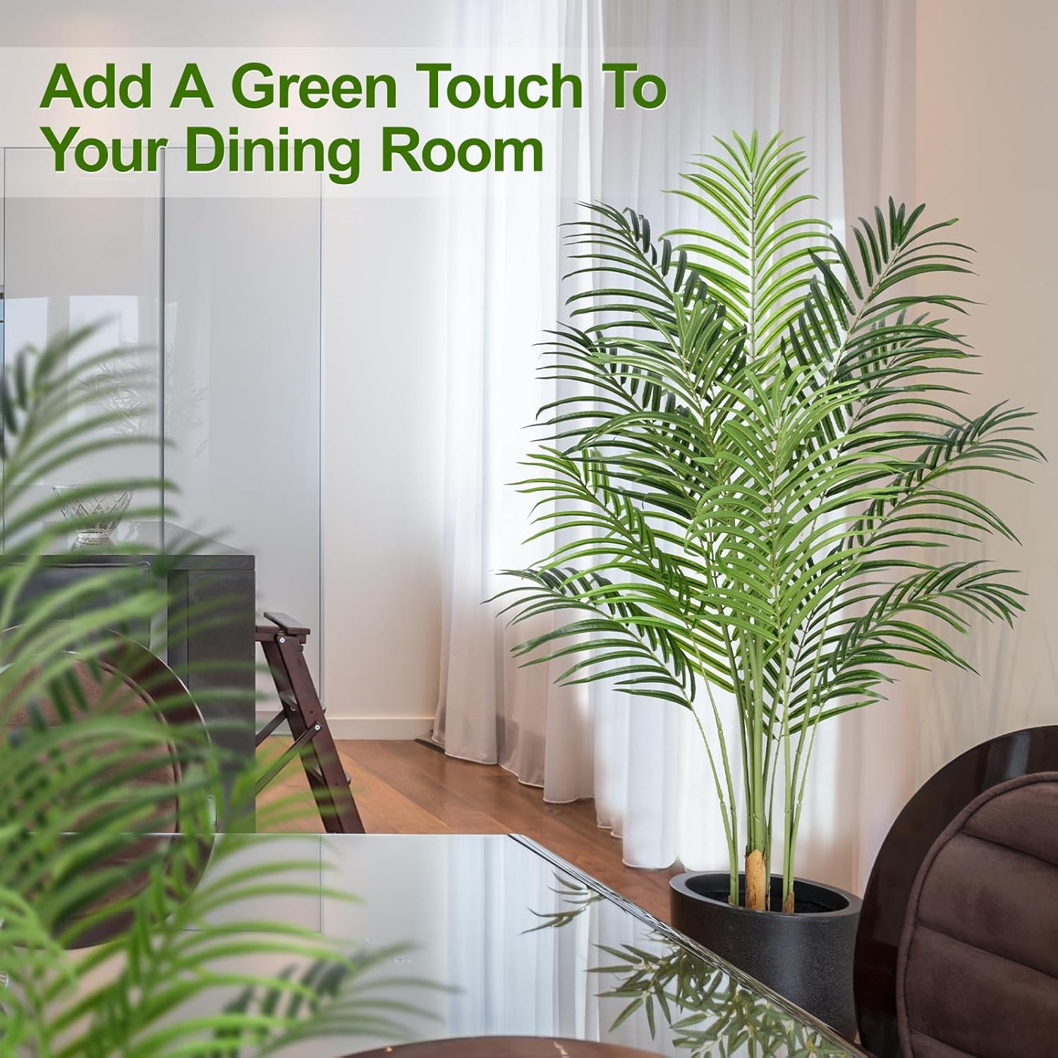 5Ft Artificial Palm Tree Indoor Plant Tall Fake Tropical Paradise Palm Tree in P