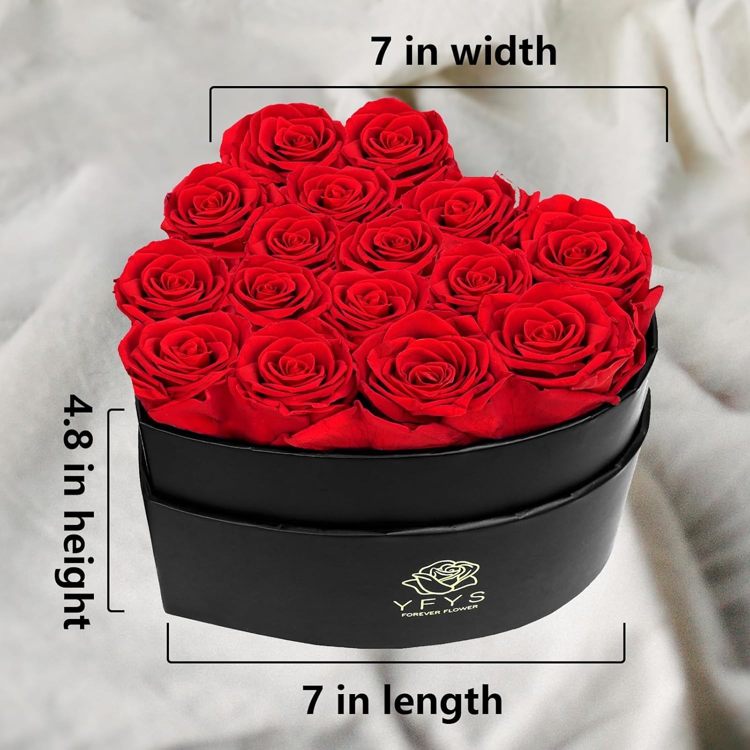 Preserved Flowers Heart Shape Box 16 Preserved Roses, Immortal Red Roses Gift…