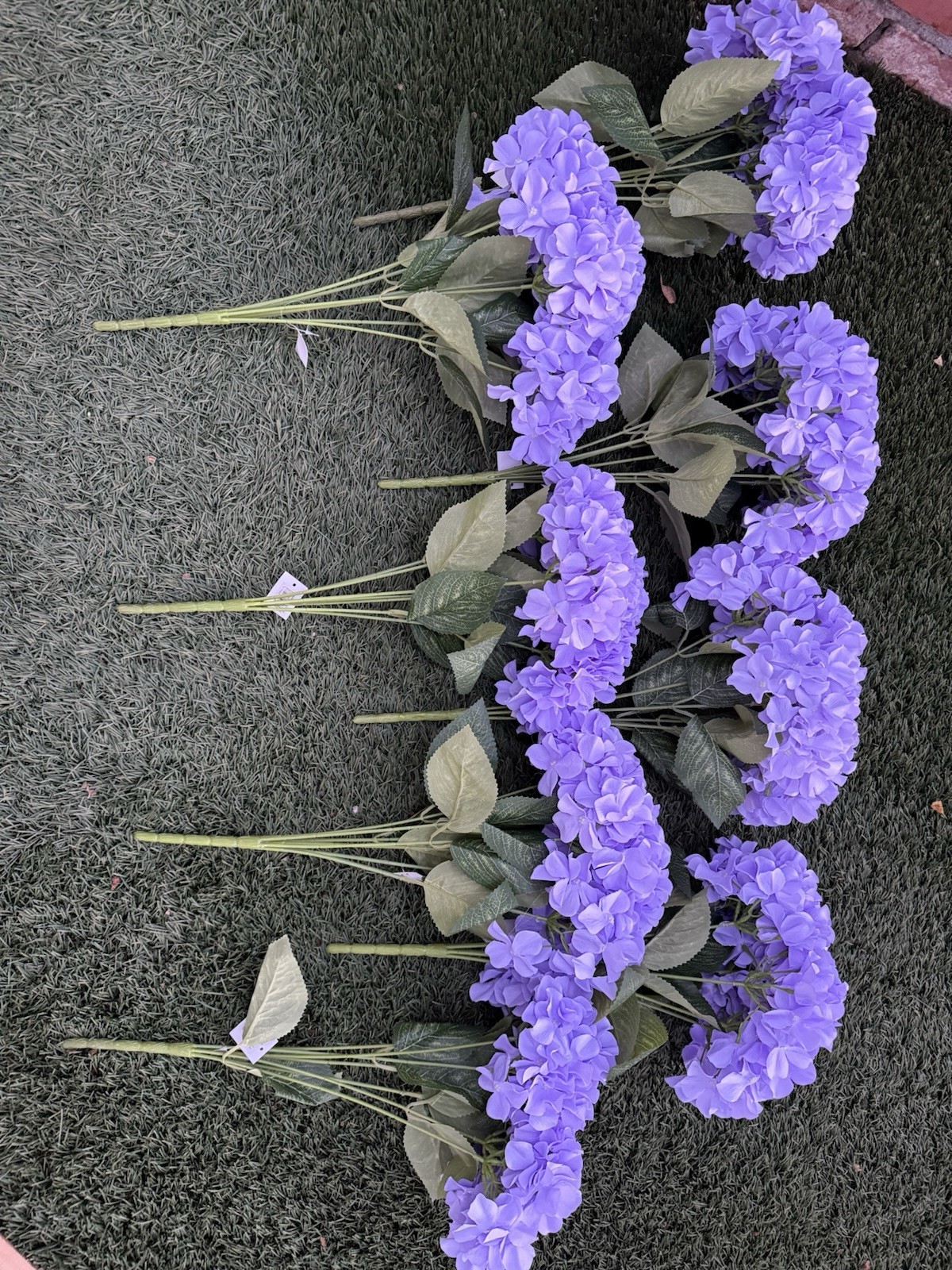Artificial Hydrangea Flowers – Lilac Faux Blooms – 7 Flower Stems per Bundle