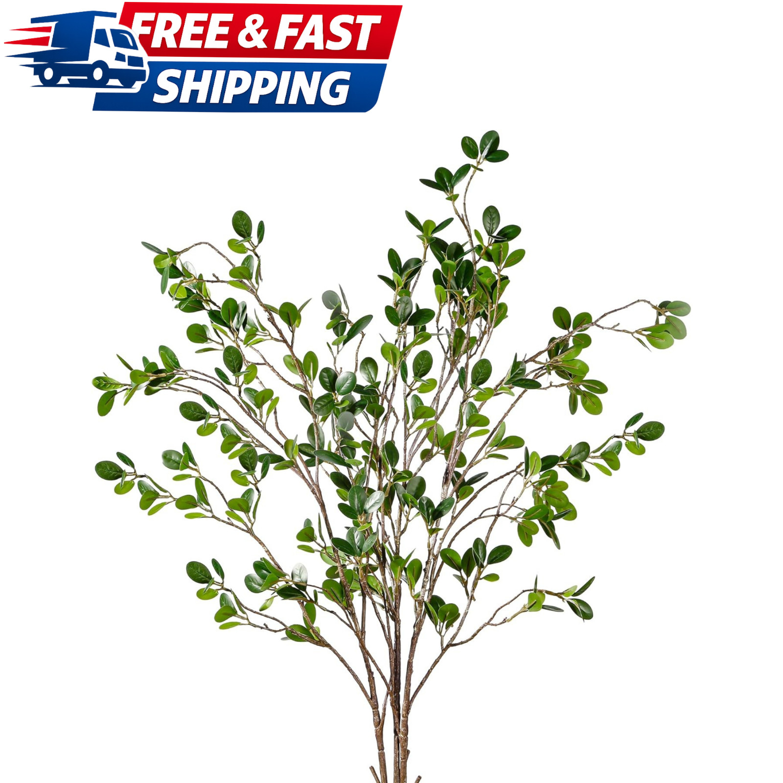 43 Artificial Ficus Branches 3 Piece Faux Greenery Stems for Home Decor