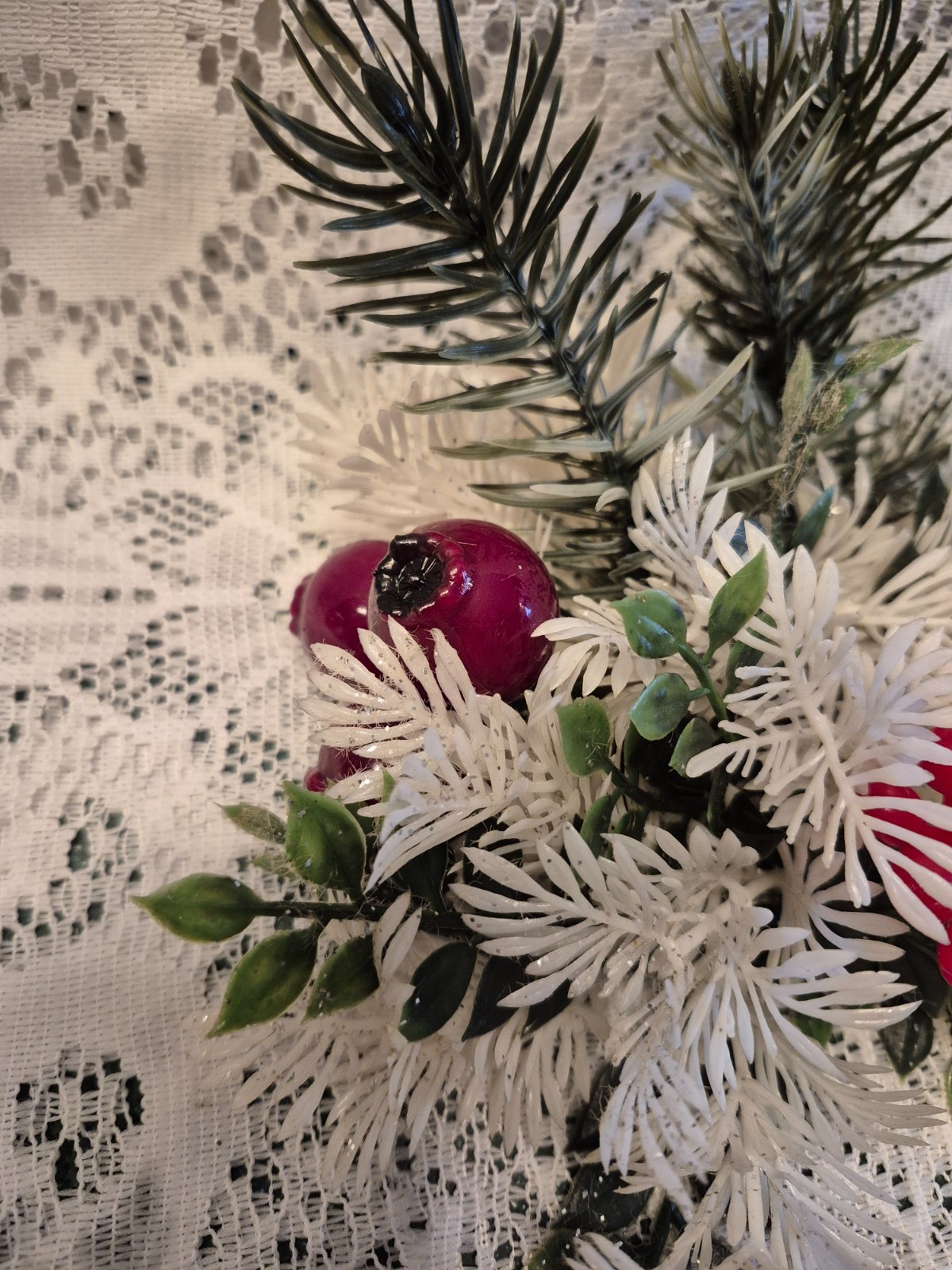 Set/3 Vintage Taper Candle Ring Christmas 5.5″ Winter Shabby