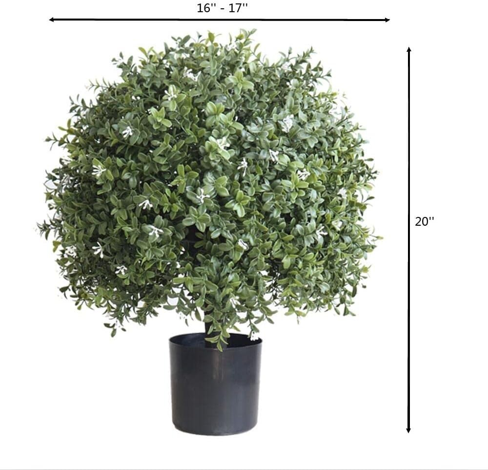 ALL SEASON GREEN Boxwood Ball Shaped Artificial Topiary Potted Plant Outdoor Set