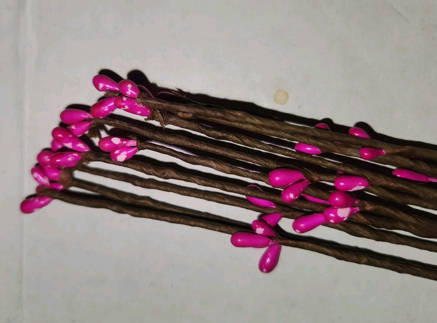 Set/10 ROSE RED Pip Berry Garland Picks Craft Supplies Pips Wreaths Decor 25″ ea