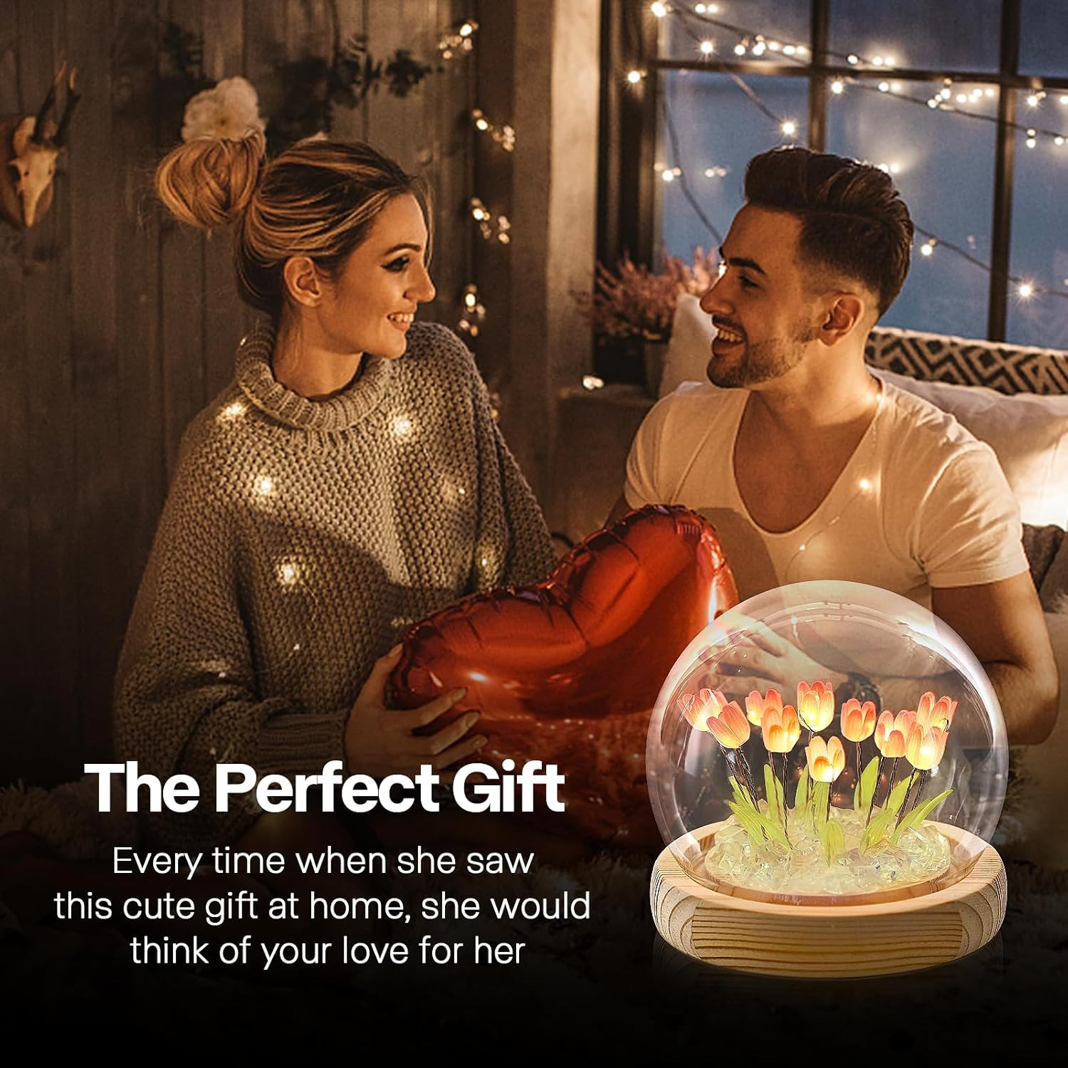 Valentines Day Gifts for Her, Birthday Gifts for Women, Flower Lamp Night Light