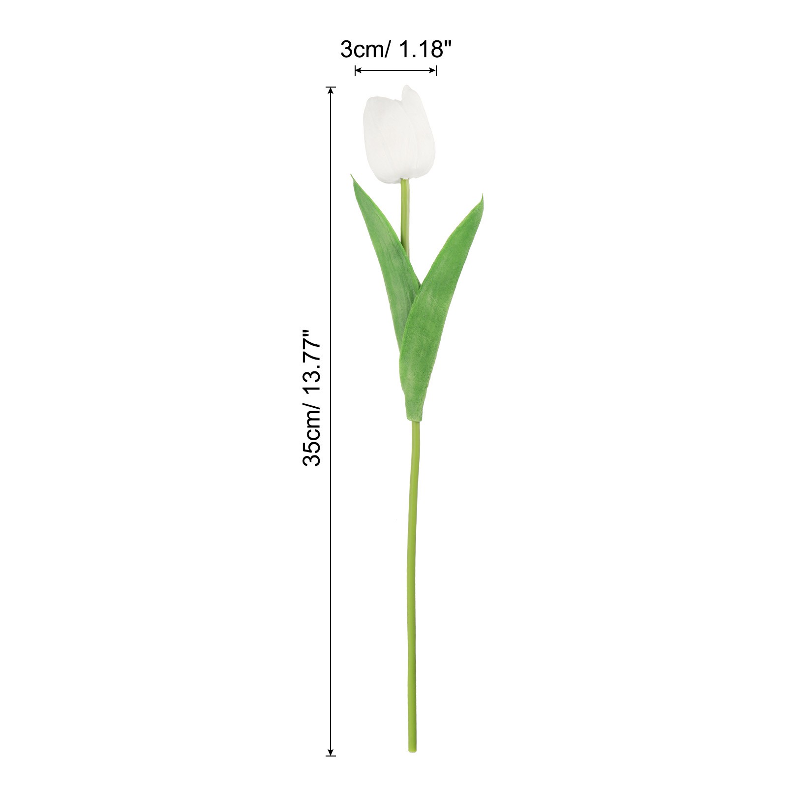 24Pcs Fake Tulips Artificial Flowers PU Artificial Tulips Real Touch White