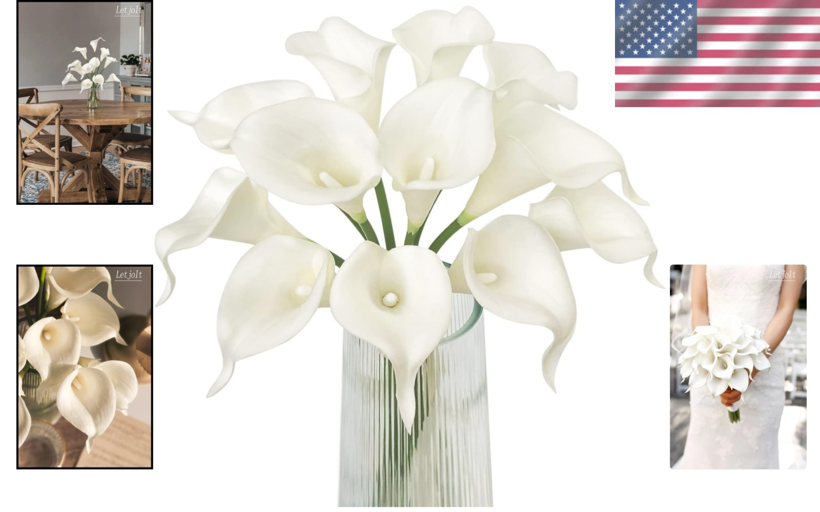 Lifelike White Calla Lily Bouquet – 12 Maintenance-Free Flowers for Any Event