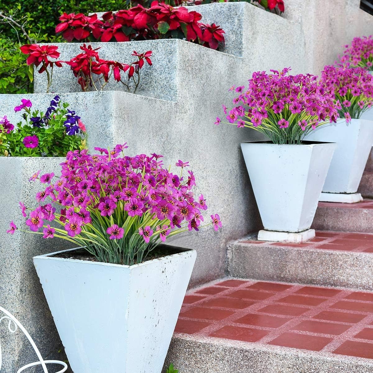 Maintenance-Free Purple Artificial Flowers – 20 Bundles for -Round Beauty